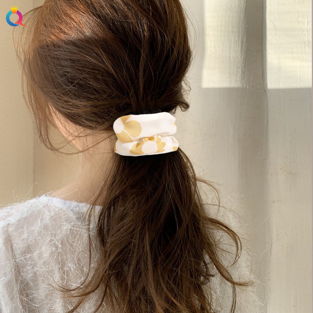QIYUE New Fashion Girl Women Fresh Chiffon Hair Scrunchies Sweet Elastic Hair Band Scrunchies Tie For Hair