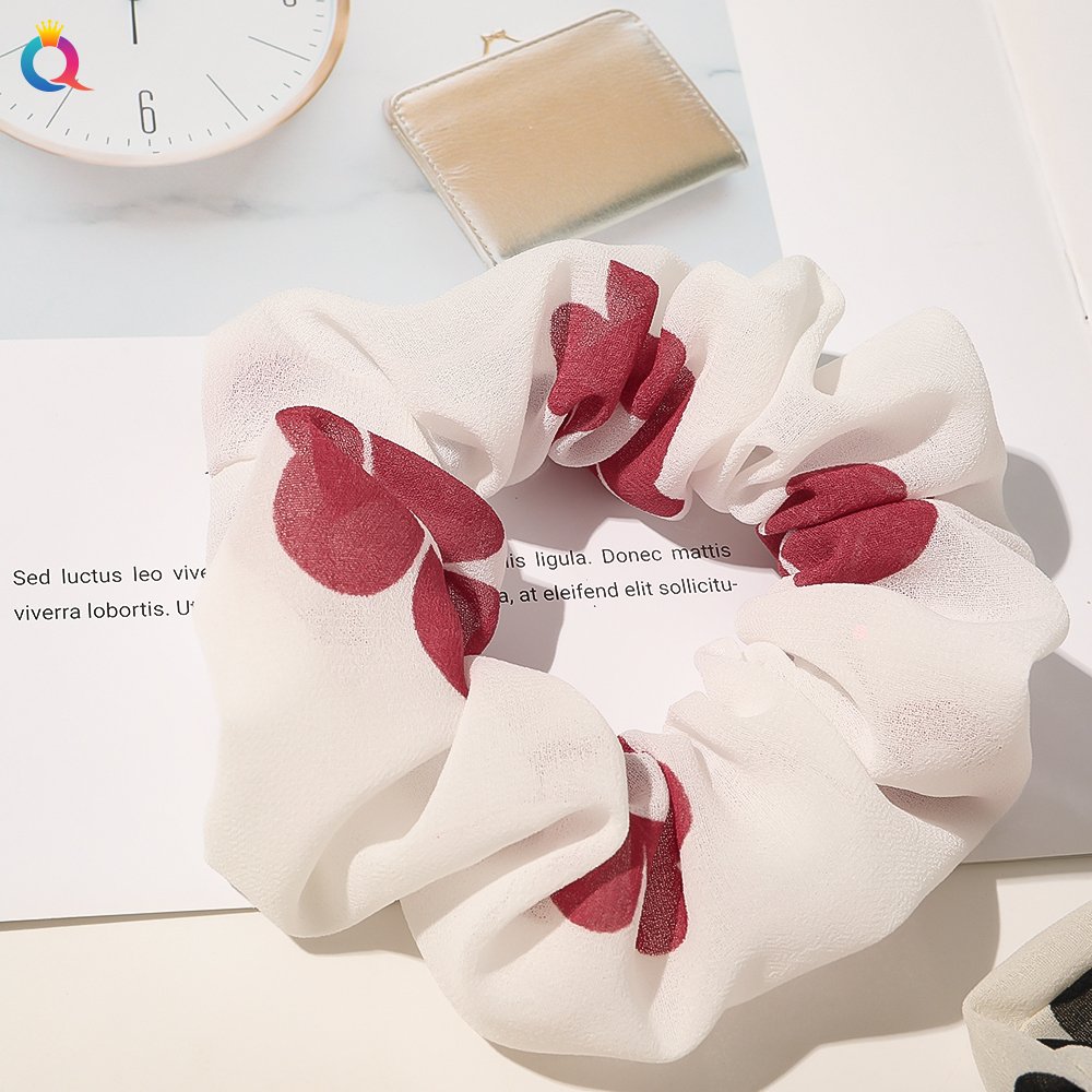 QIYUE New Fashion Girl Women Fresh Chiffon Hair Scrunchies Sweet Elastic Hair Band Scrunchies Tie For Hair