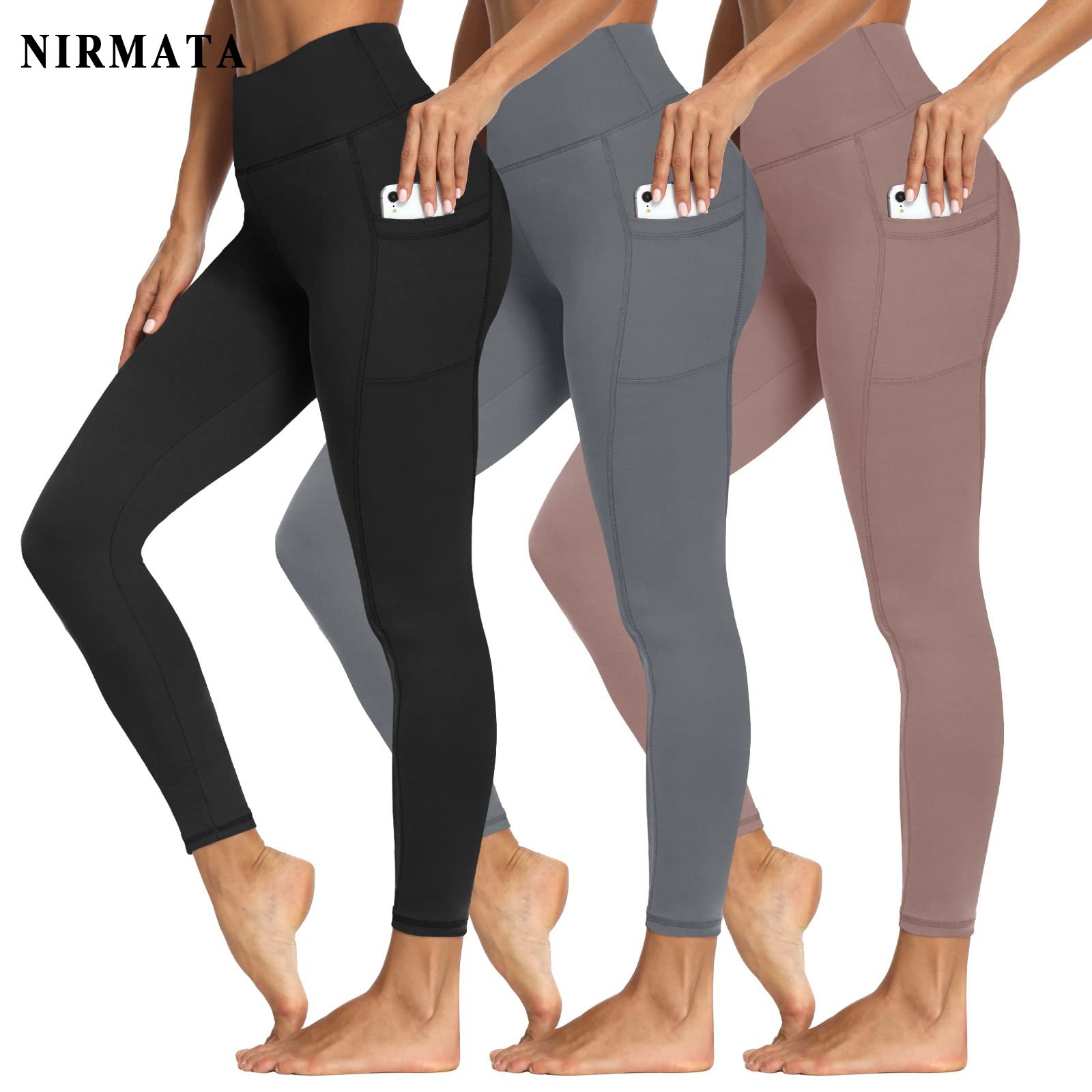 NIRMATA Yoga Pants Leggings For Women Wholesale High Waist Soft Tight Fitness Custom Polyester Spandex Yoga Leggings with Pocket
