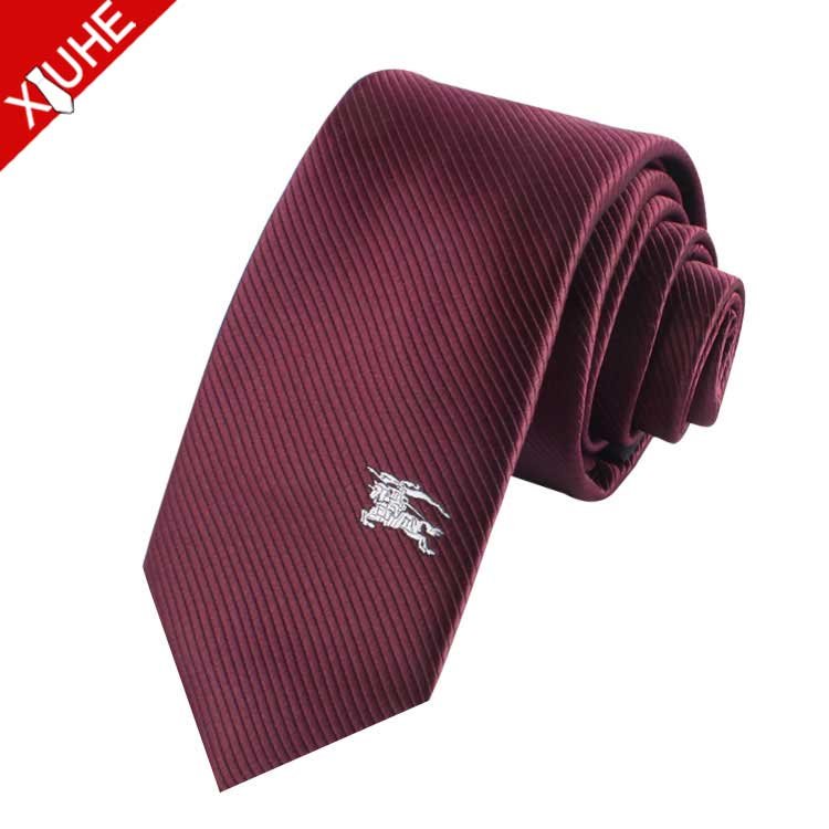 Custom Lot Mens Skinny Necktie Striped Famous Brand Name Company Logo Neck Tie Woven Necktie Custom Design Logo Tie