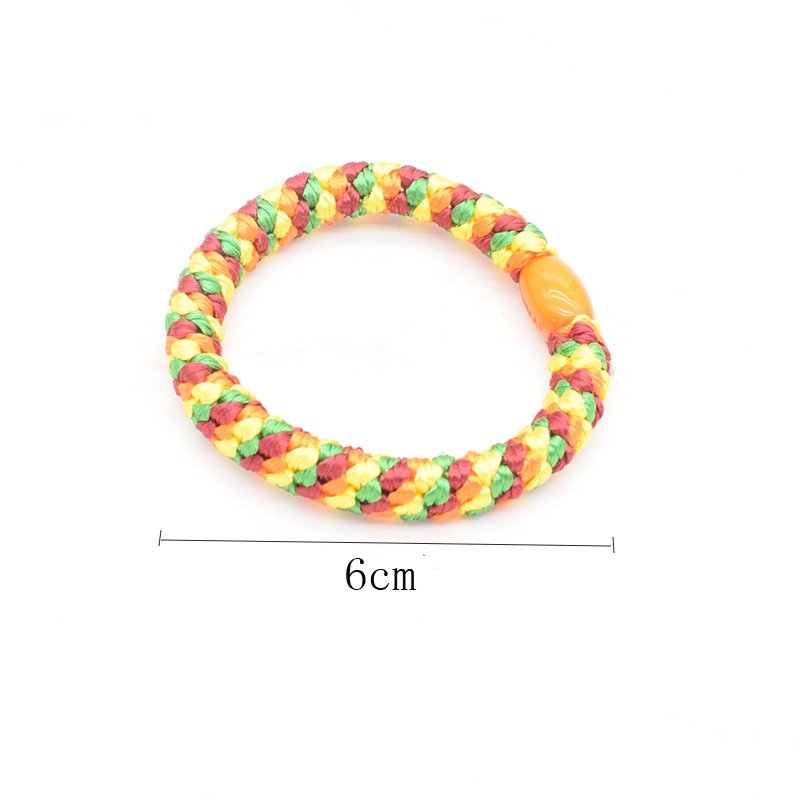 Colorful Korean Style Thick Braided Hair Tie Woven Polyester Ponytail Holders Glitter Hair Elastic Band for Daily Use
