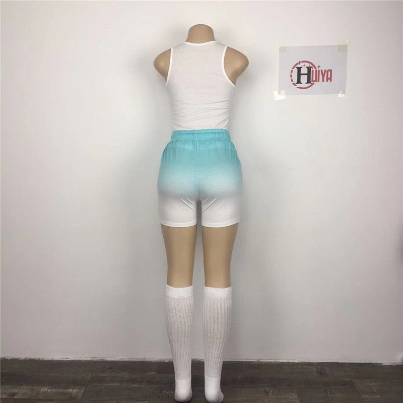 Summer women athletic jogger jogger suit biker shorts outfits with slouch socks two piece women tank top shorts set