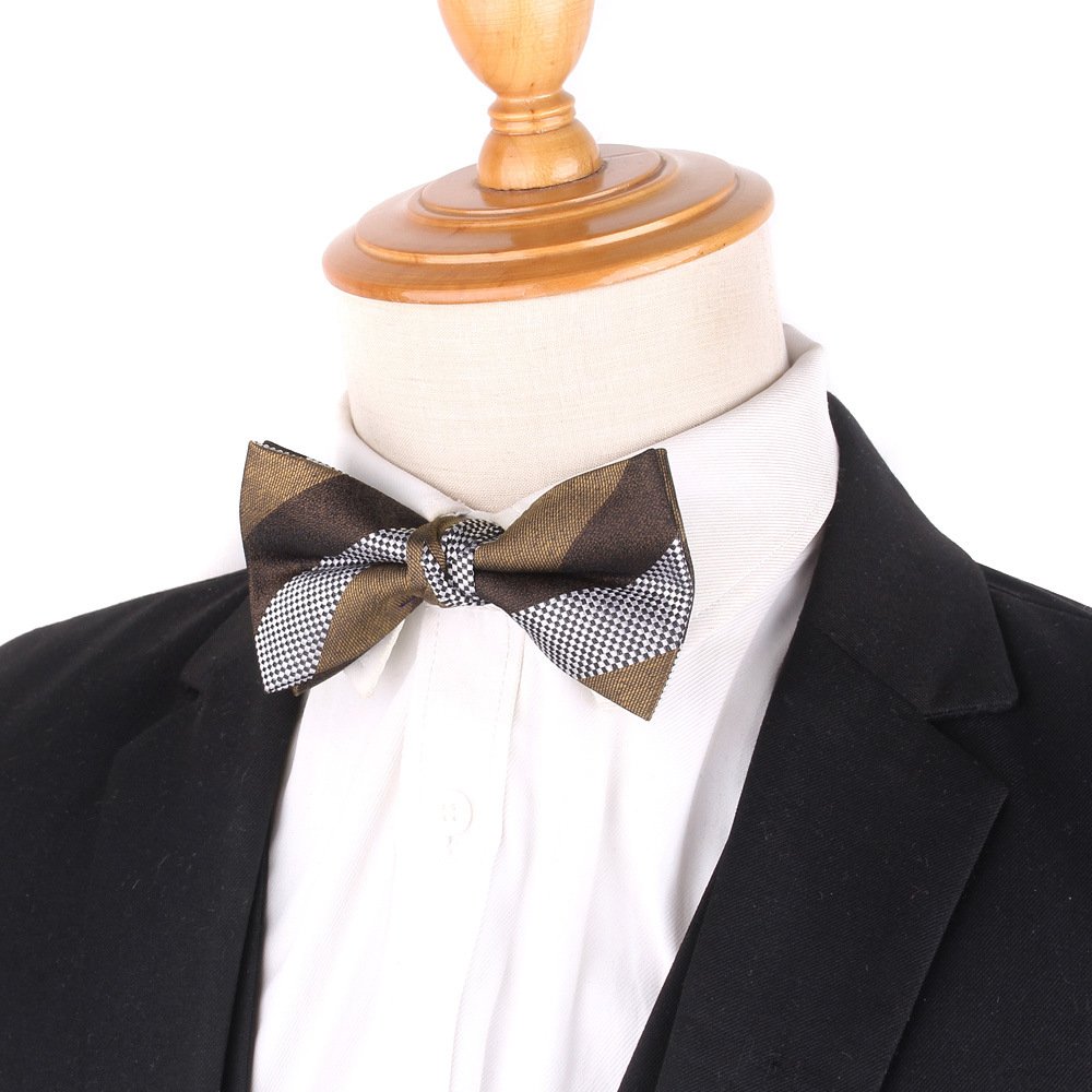 Polyester Jacquard Brown Men's Bowties Fashion Butterfly Bow Knot Male Casual Collar Tie Cravat Party Wedding Bow Ties For Men