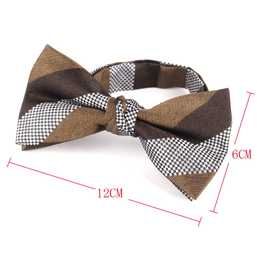 Polyester Jacquard Brown Men's Bowties Fashion Butterfly Bow Knot Male Casual Collar Tie Cravat Party Wedding Bow Ties For Men