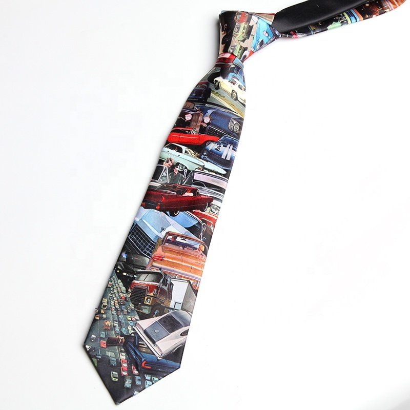 High quality luxury satin print new model men fashion designer tie colorful neck ties for men 8.5cm