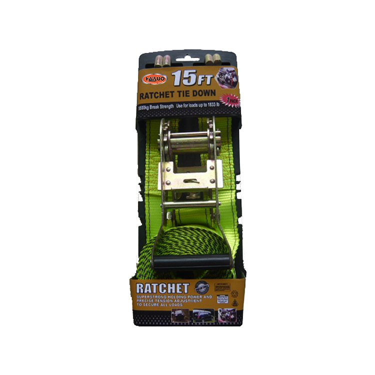 1.5 inch Polyester webbing Ratchet Tie Down strap belt for motorcycle