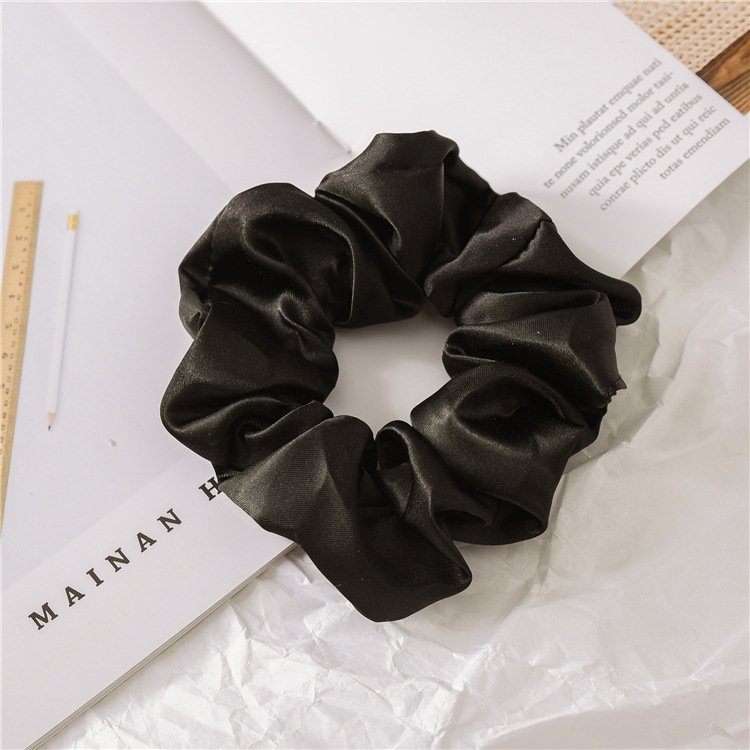 Wholesale Custom Elastic Hair Ties for Girls and Women Solid Color Satin Silk Scrunchies Light Fabric