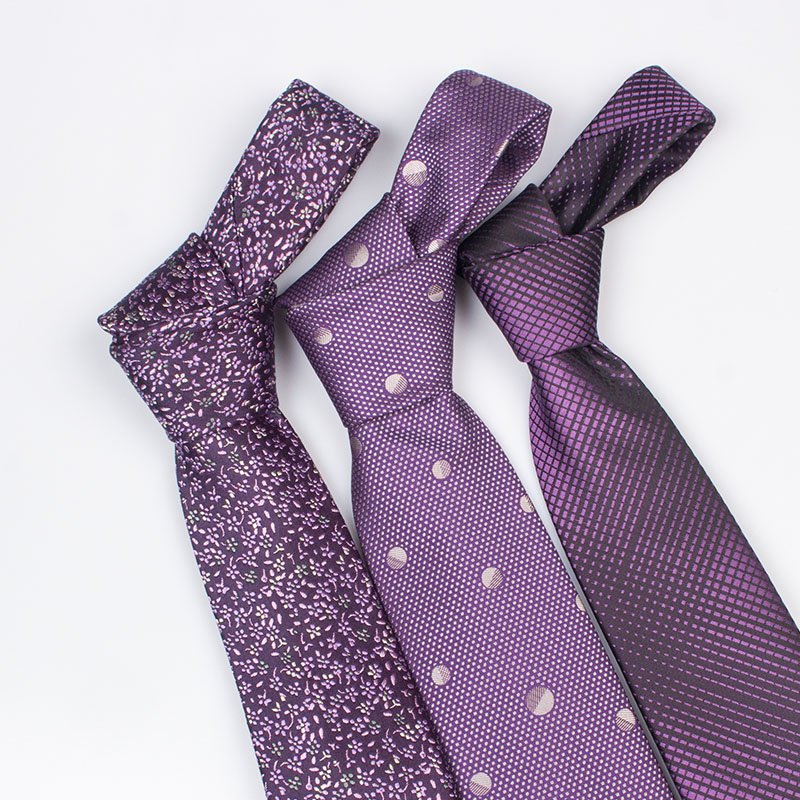 YAZHUO Neckwear Hand Made Purple Mens Neck Ties For Men Business Custom