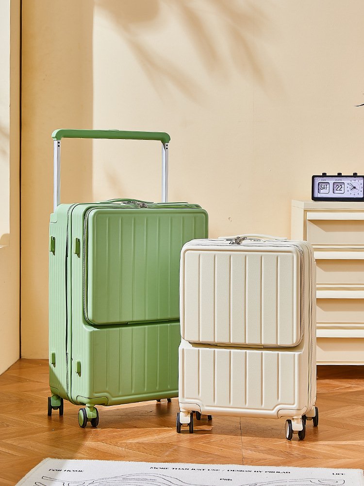 Luggage Case Women's 2024 New Front Opening Multifunctional Trolley Large Capacity Wide Tie Rod Travel Password Box for Men