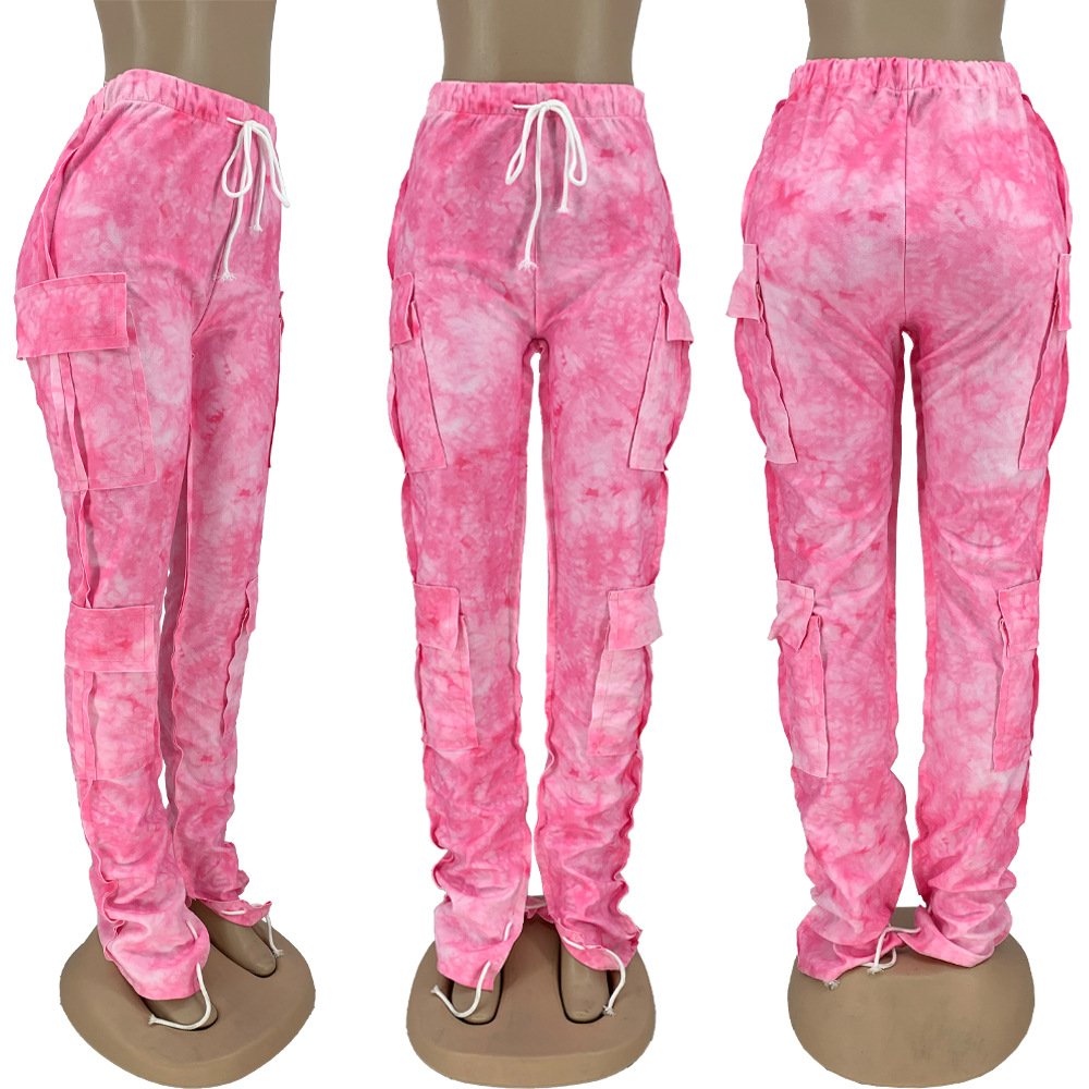 Liu Ming New Arrivals Women Casual Loose Straight Multi Pocket Plus Size Cargo Pants
