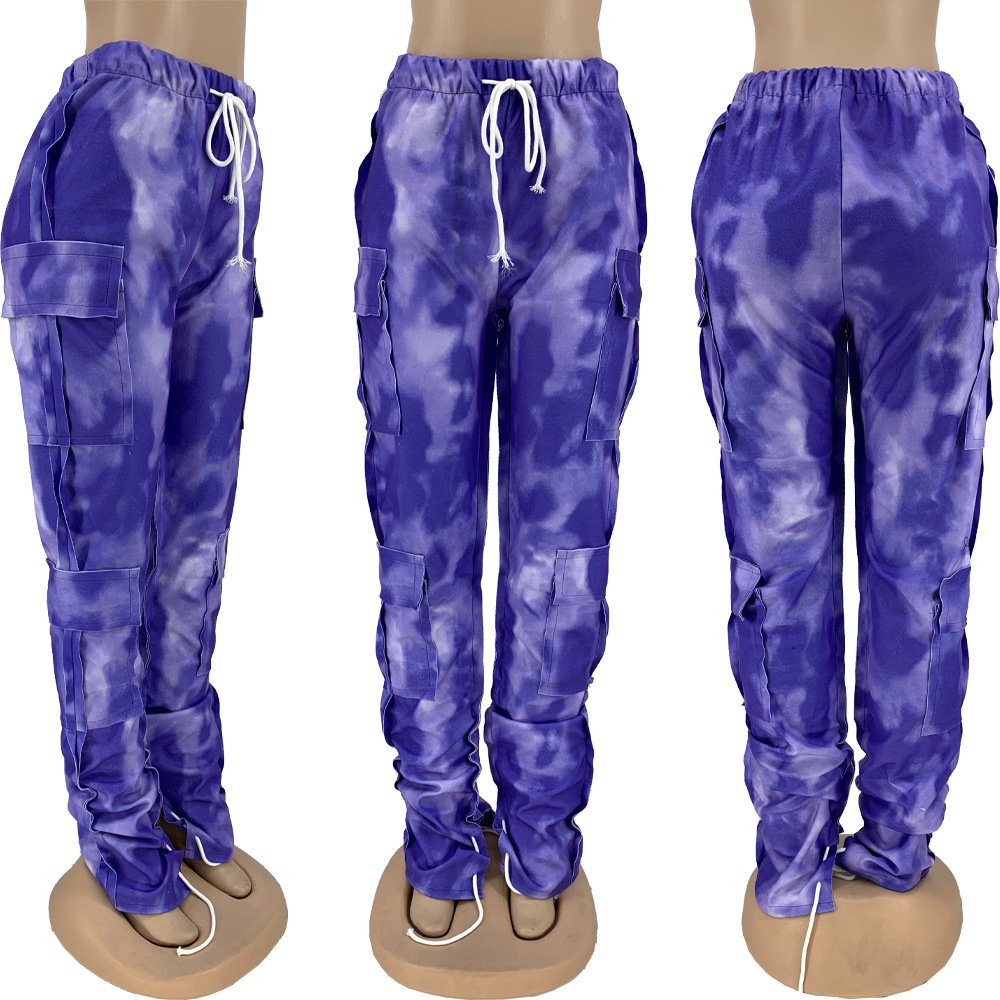 Liu Ming New Arrivals Women Casual Loose Straight Multi Pocket Plus Size Cargo Pants