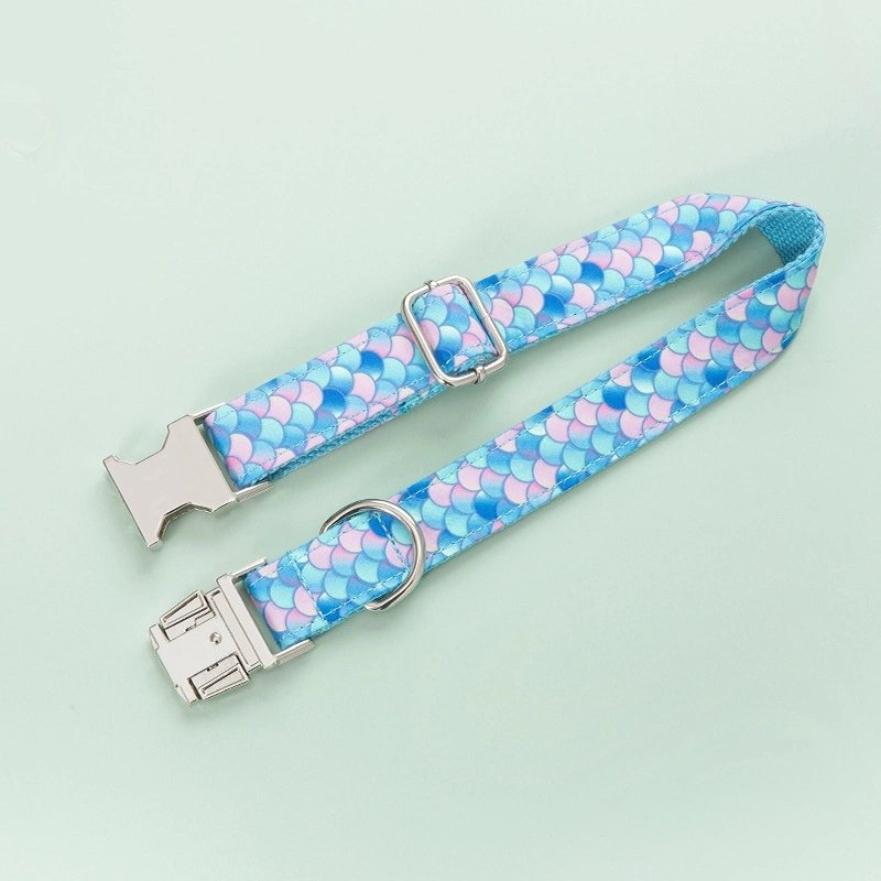 Wholesale Adjustable design cat dog collar colorful printing dog collar leash bow tie set Metal Buckle pet supplies necklec