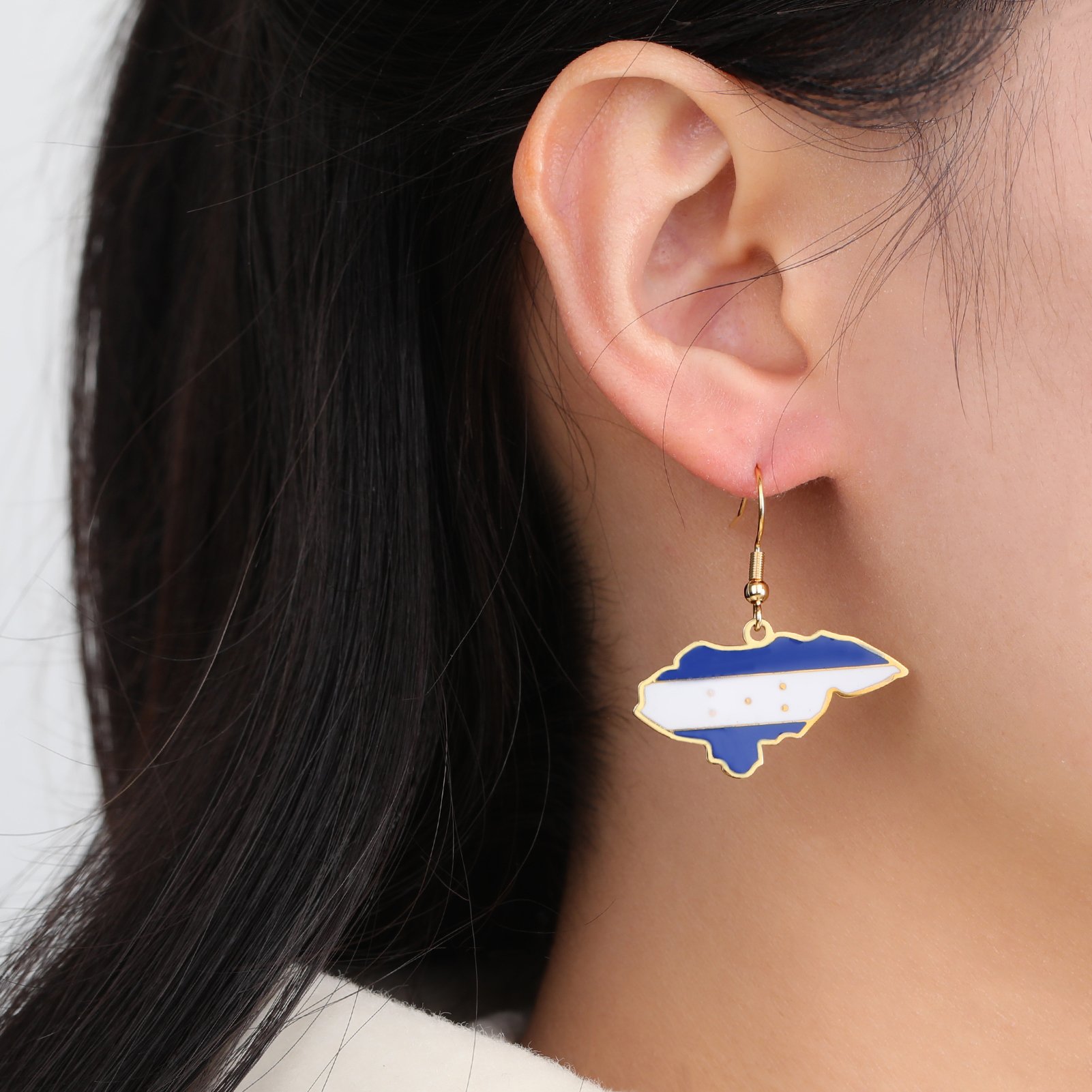 80 Models Caribbean Honduras Flag Map Tie Clip Lapel Pin Ring Brooch Cuff Link Necklace Bracelet Earrings Key Chain Jewelry Set