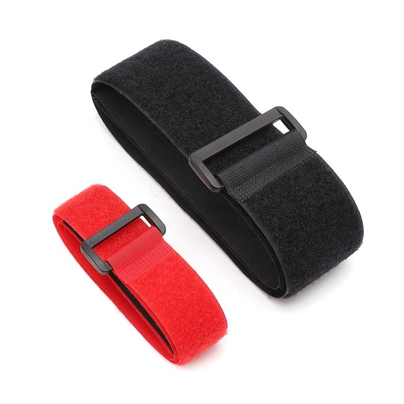 Adjustable hook loop cable ties battery strap hook and loop strap with plastic buckle
