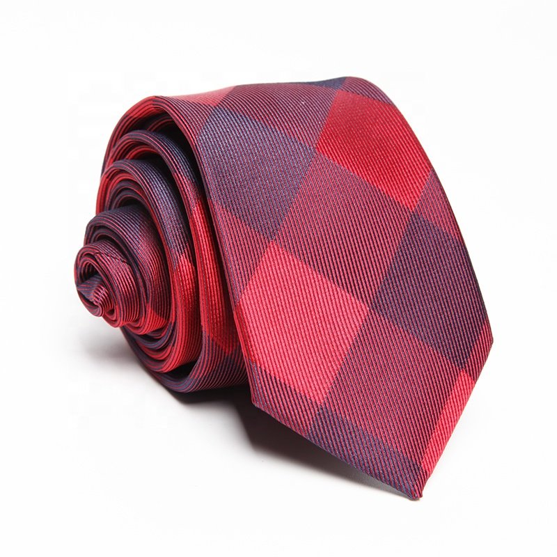 Classic british mens necktie peacock turquoise plaid ties jacquard woven polyester tie for men