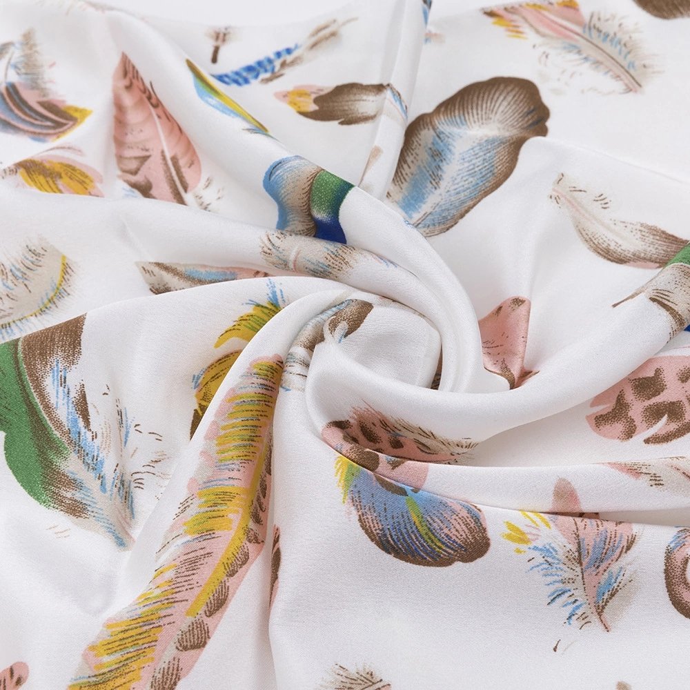 B837 Women Square Scarf Hair Tie Band For Business Party Vintage Retro Head Neck Silk Satin Scarf