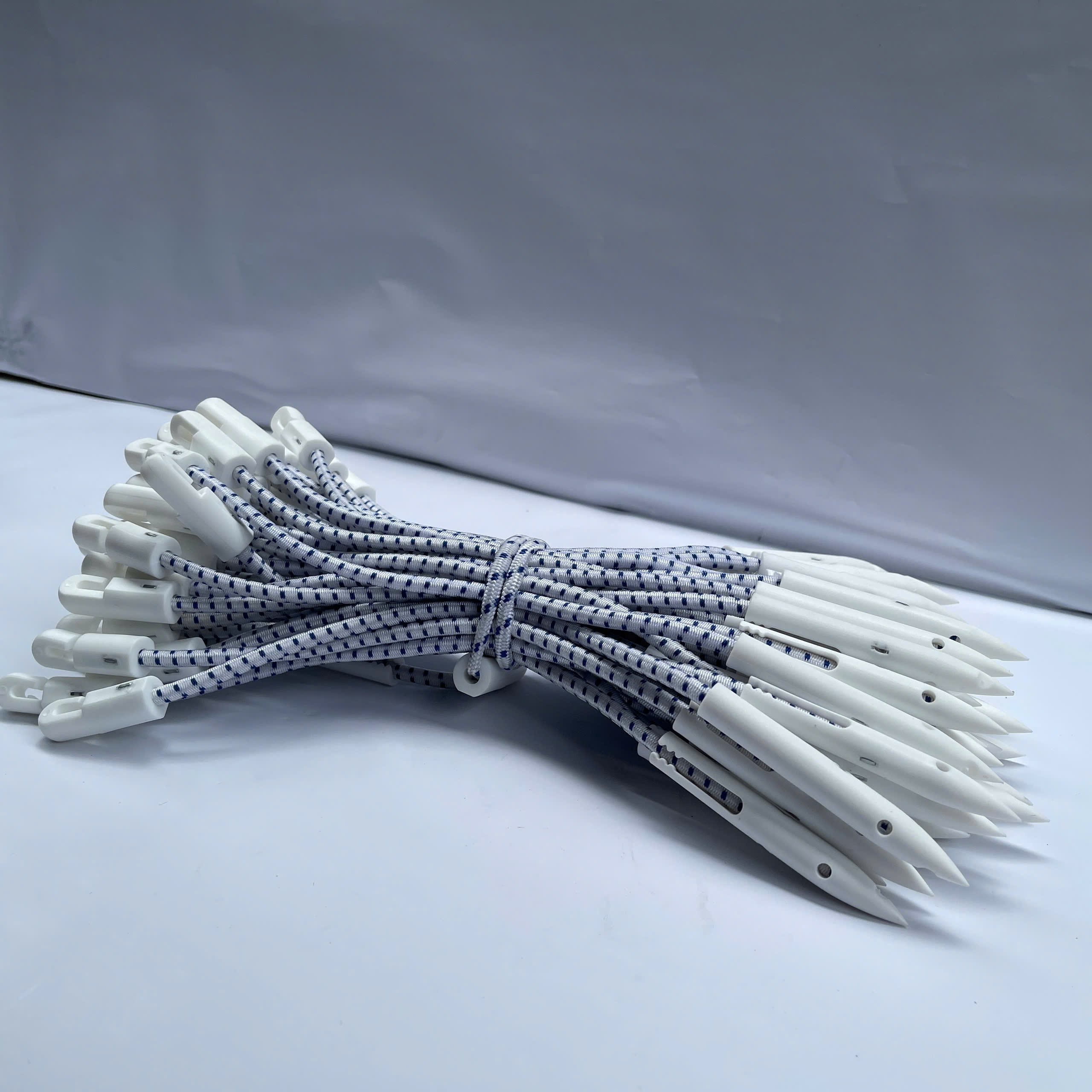 High Quality Blue White Bullet Elastic Bungee Toggle Ties for Scaffold Scaffolding Sheet Box of 1000 for Construction