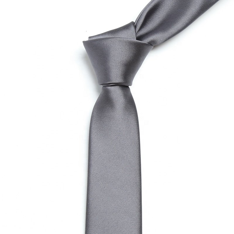 Cheap 5cm casual skinny solid satin mens slim neck ties blue red black plain tie for men wedding