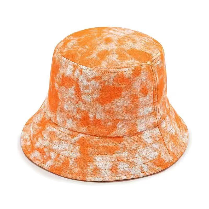 Unisex Bucket Hat Summer Beach Sun Hat Cotton Tie-Dye Printed Fisherman Hat for Women