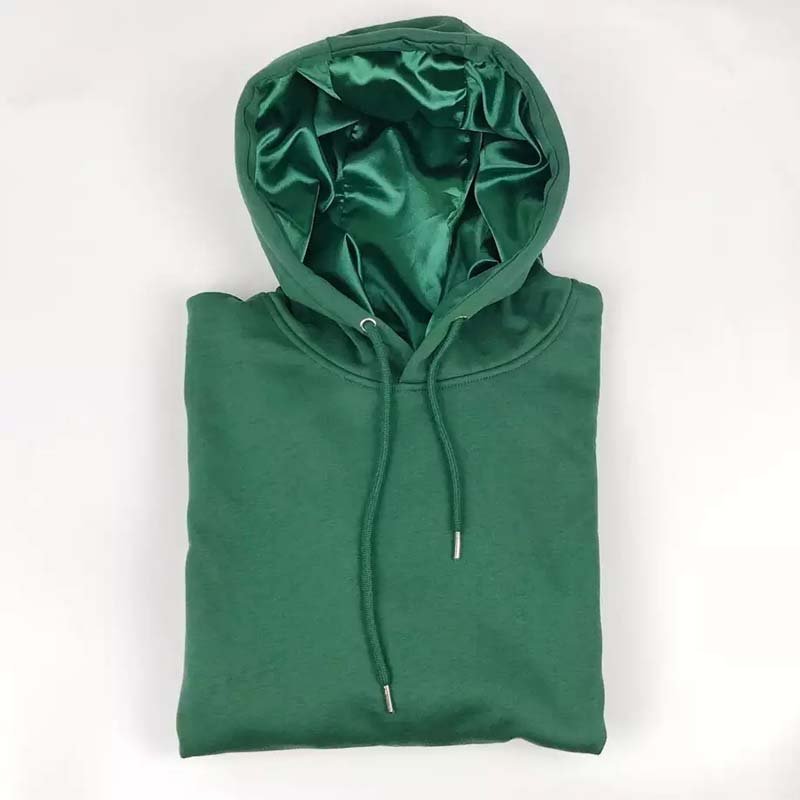 Hoodies Sweatshirt Cotton Silk Satin Line Hoodie Custom Logo Screen Print Heavyweight Pullover Satin Hoodies