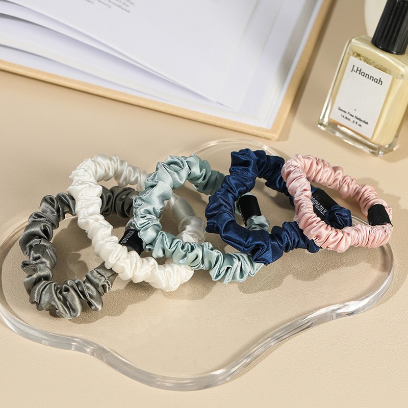 2022 New Arrival Printing wholesale elastic soft 100% mulberry silk scrunchies with hair tie