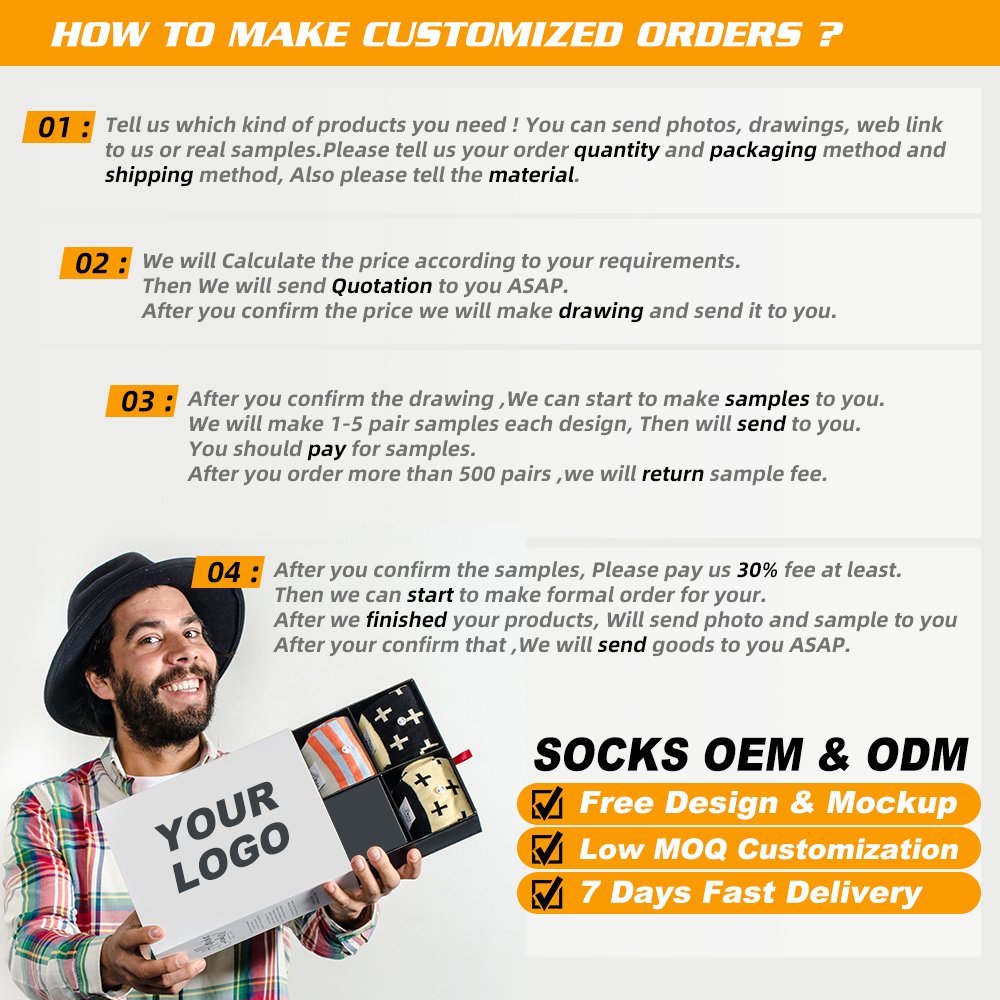 FREE DESIGN & SAMPLES Casual Sock Manufacturers Custom Design Your Own Logo Sox Men Crew Sock Custom Logo