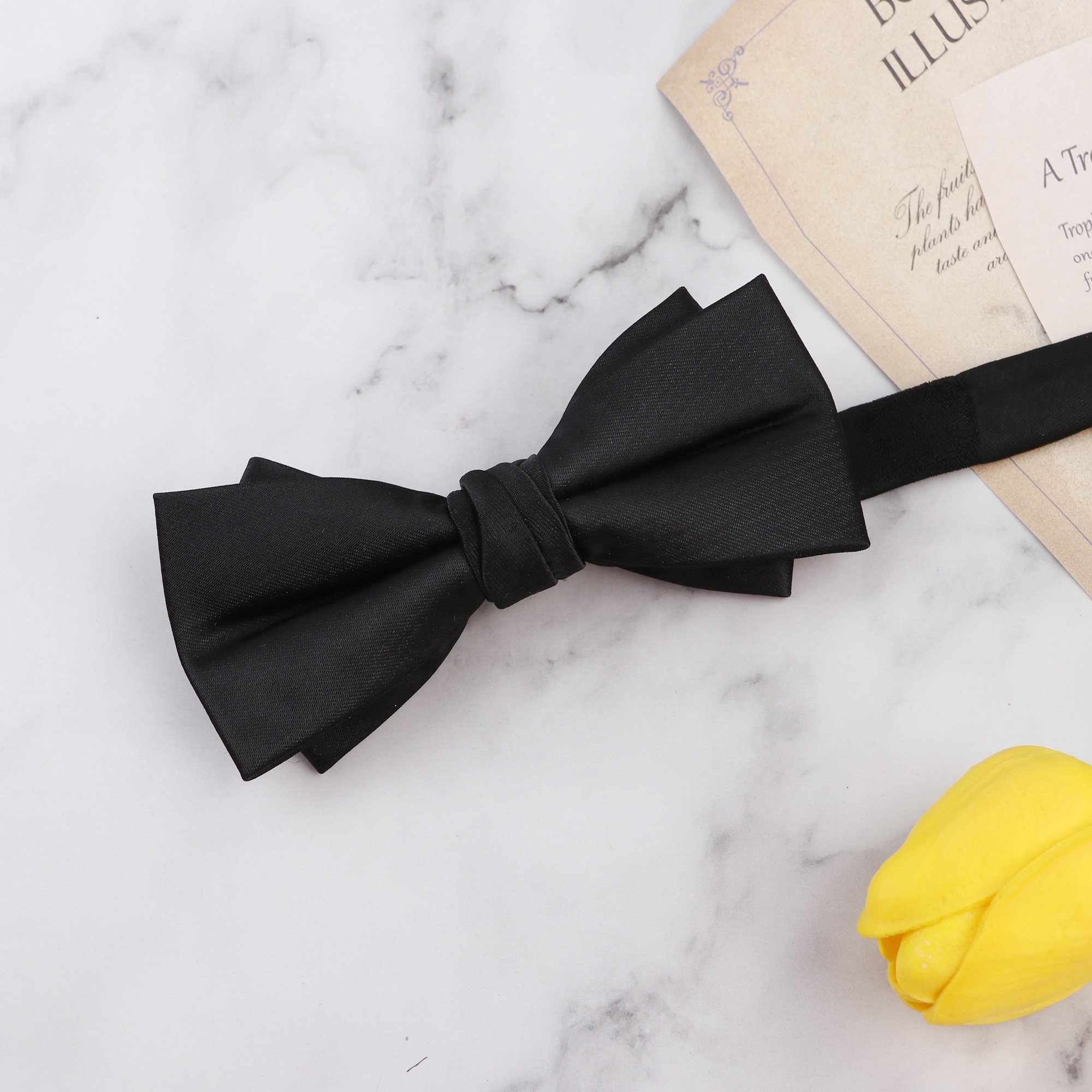 Wholesale fashion bow ties black white men's adjustable solid bowties wedding bow tie high quality men women colorful bow tie