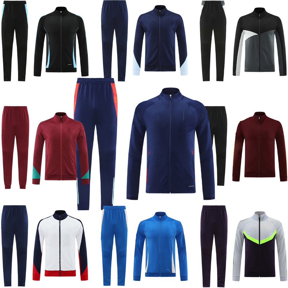 Customized New Season Soccer Tracksuit Man Football Jacket With All brand club Logo soccer uniform zip up soccer jacket