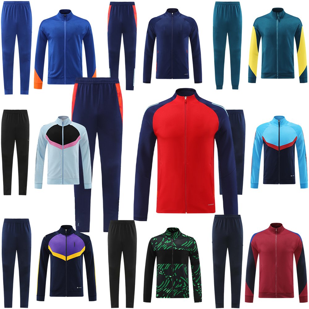 Customized New Season Soccer Tracksuit Man Football Jacket With All brand club Logo soccer uniform zip up soccer jacket