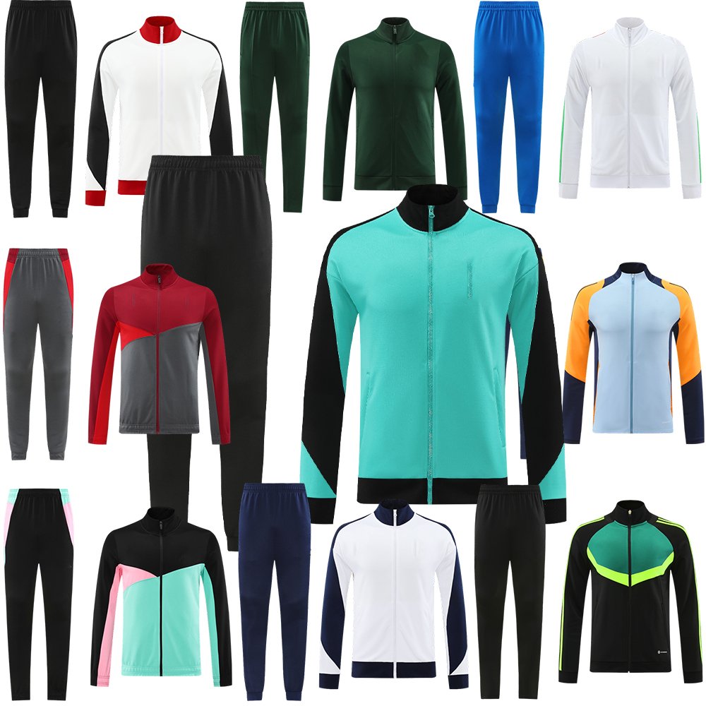 Customized New Season Soccer Tracksuit Man Football Jacket With All brand club Logo soccer uniform zip up soccer jacket