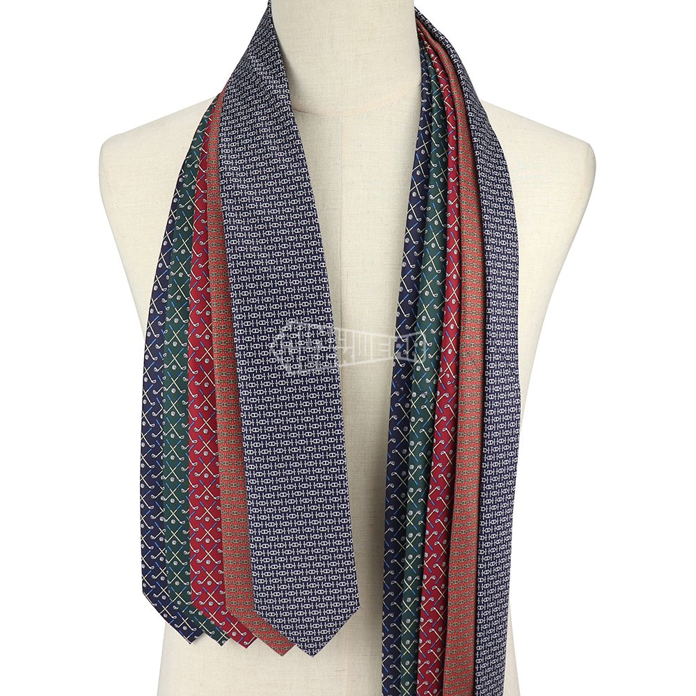 Luxury Golf Club Business Accessories Design Your Own Necktie Handmade Silk All Over Print Custom Tie