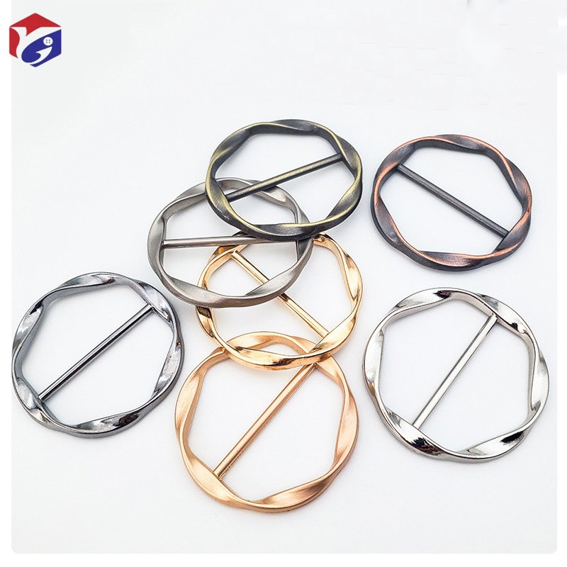 Shirt Ties Sliver Clips for Women Silk Scarf T-Shirt Buckle Metal Round Circle Clothes Rings Buckle Clip for Hat Belt Scarves