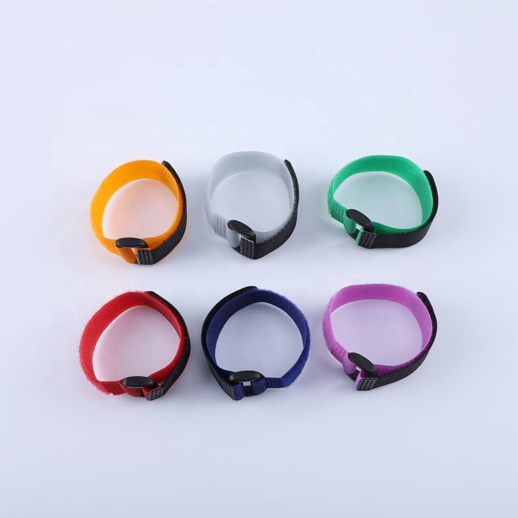 Adjustable Cable Ties Multipurpose Hook and Loop Belt Buckle Strap Colored Reusable Hook And Loop Fastener Strap with Buckle