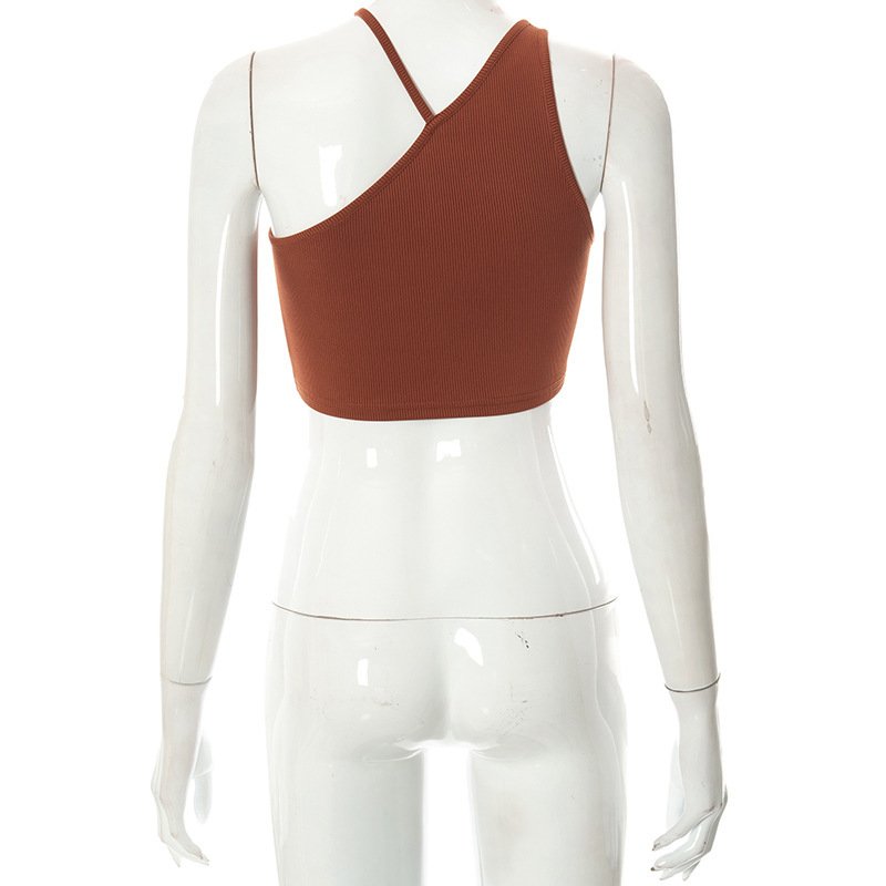 GX16376 Fashion Summer Ladies Tank Top Sexy Elegant O-Neck Tight Fit Sleeveless unique Cropped Tops Women