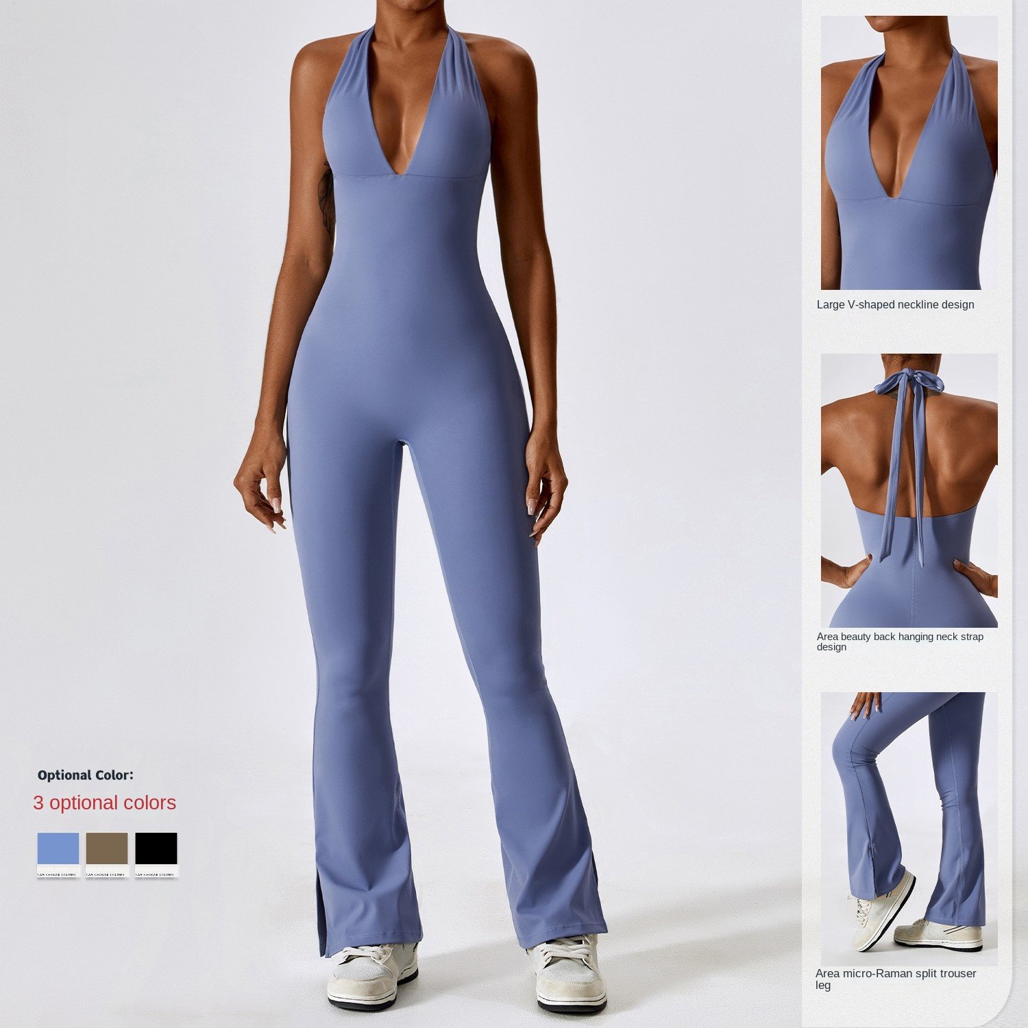 2023 Summer New Women's Jumpsuit Pants Popular Loose Sleeveless Cropped Pants Casual V-neck Tie-pocket Jumpsuit