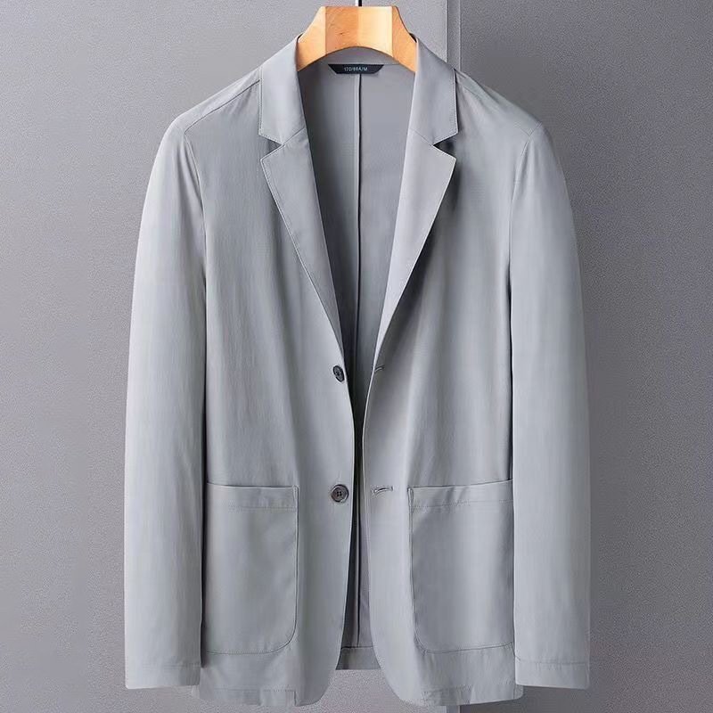 Mens Suits Blazers Summer Thin Ice Silk Jacket Stretch Anti Wrinkle Coat Korean Quick Dry Tops Business Clothes Casual Blazer