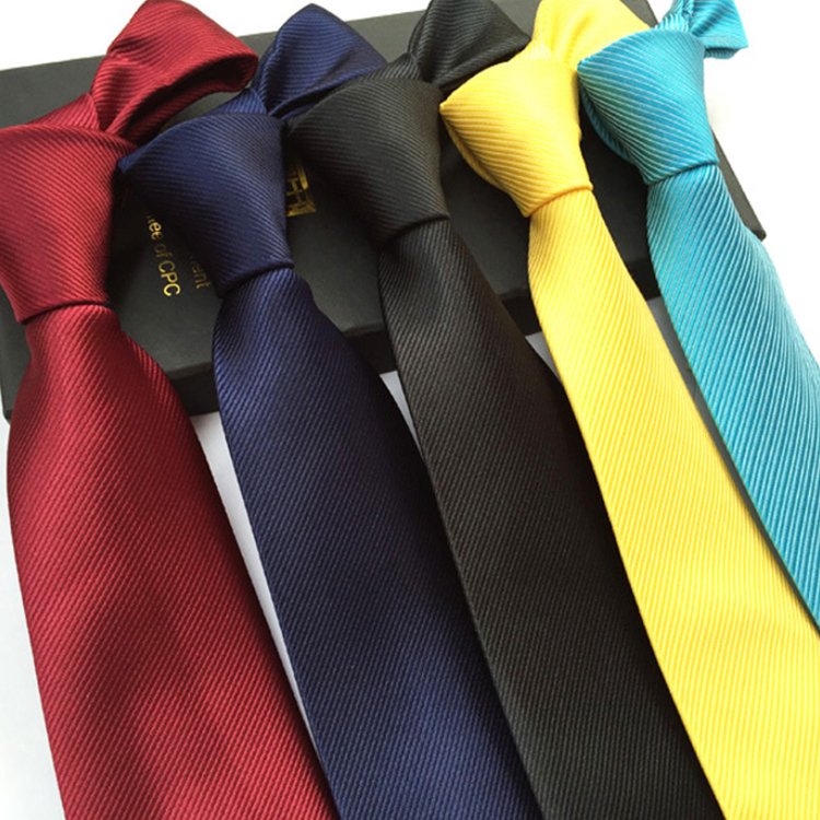 Solid Fine Twill Ties for Men Italian Classic Corbatas De Hombre Polyester Woven Custom Neckties Men