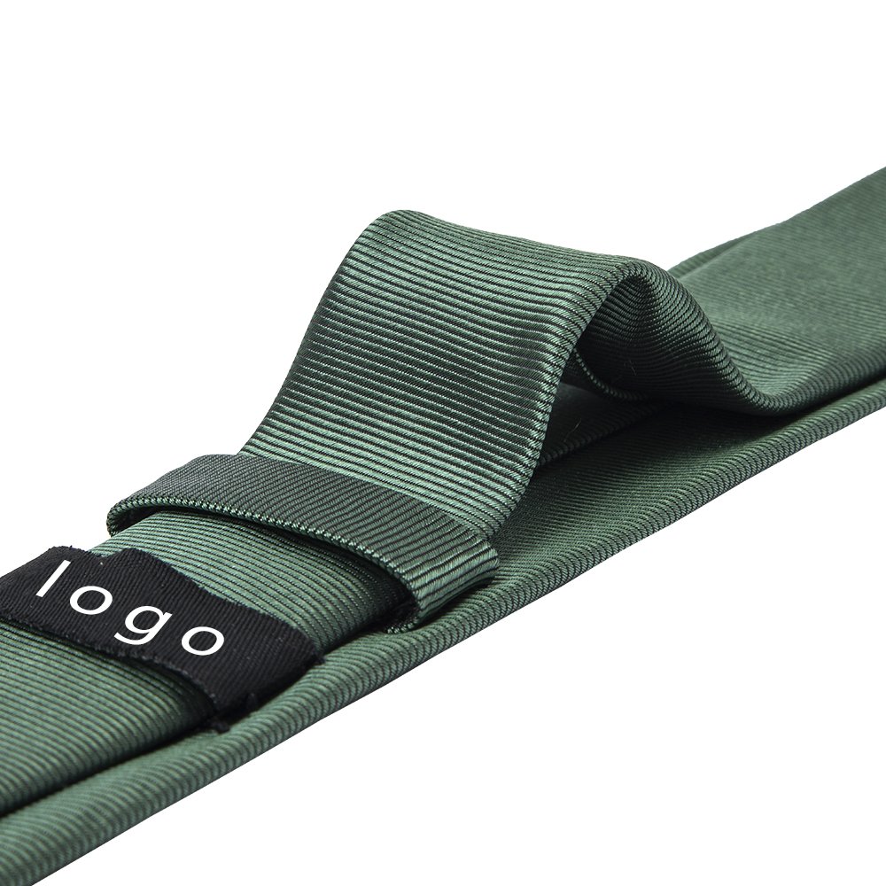 Customized Logo Wholesale Two Toned Border Ties Men's Skinny Microfiber Polyester Woven Green Slim Tie With White Floral
