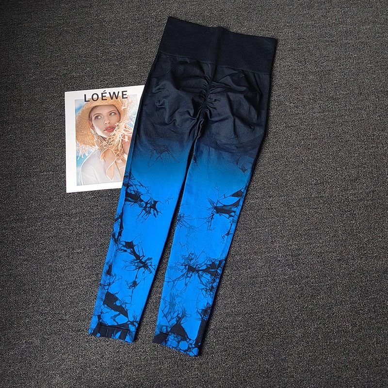 New Trendy Color Tie Dye Yoga Pants Women High Waist Fitness Hip Lifting Leggings Gym Training Pants Outdoor Cycling Trousers