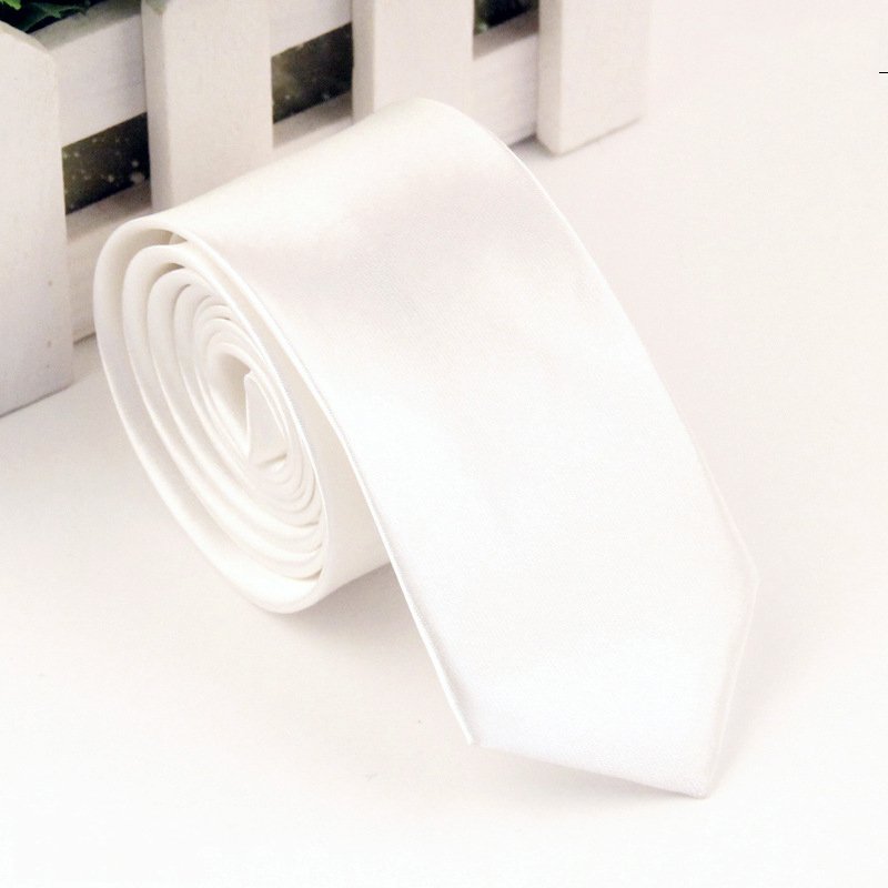 Casual Student 5cm Solid Color Narrow Version British Polyester Silk Business Men's Neck Tie