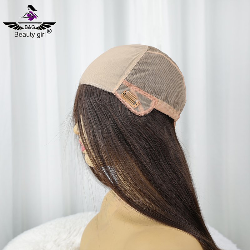Flat Top Full Hand Tied Wigs For Bald Women More Breathable With Realistic Scalp 100% Human Hair Full Silk Wigs