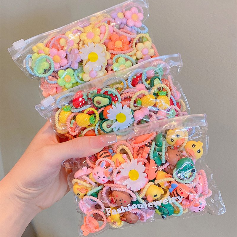 New Fashion Kids Hair Accessories Candy Color Small Mini Thumb Ties Set Lovely Girls Accessories For Kids
