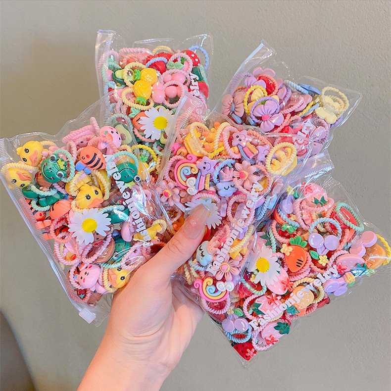 New Fashion Kids Hair Accessories Candy Color Small Mini Thumb Ties Set Lovely Girls Accessories For Kids
