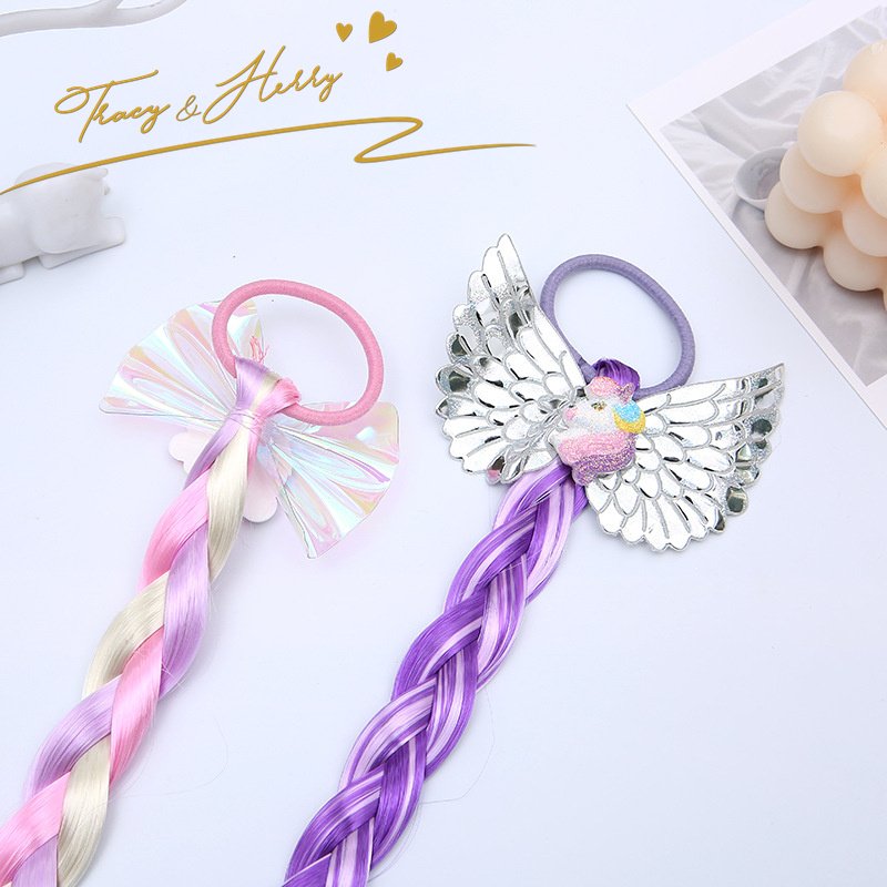 Tracy & Herry 2024 Hot Selling Coloured Wig Plait Braid Hair Accessories Little Girl Princess Hair Rope Less Damaging Wholesale