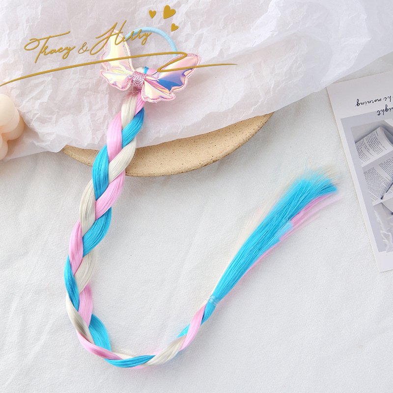 Tracy & Herry 2024 Hot Selling Coloured Wig Plait Braid Hair Accessories Little Girl Princess Hair Rope Less Damaging Wholesale