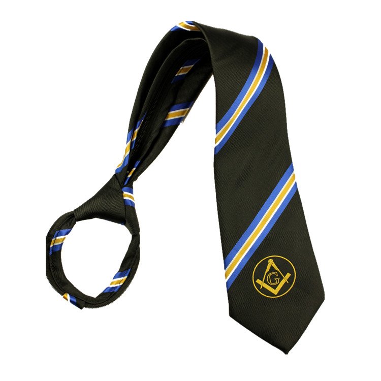 RunLin Factory Wholesale Luxury Handmade Polyester Woven Jacquard Fabric Custom Masonic Zip Tie