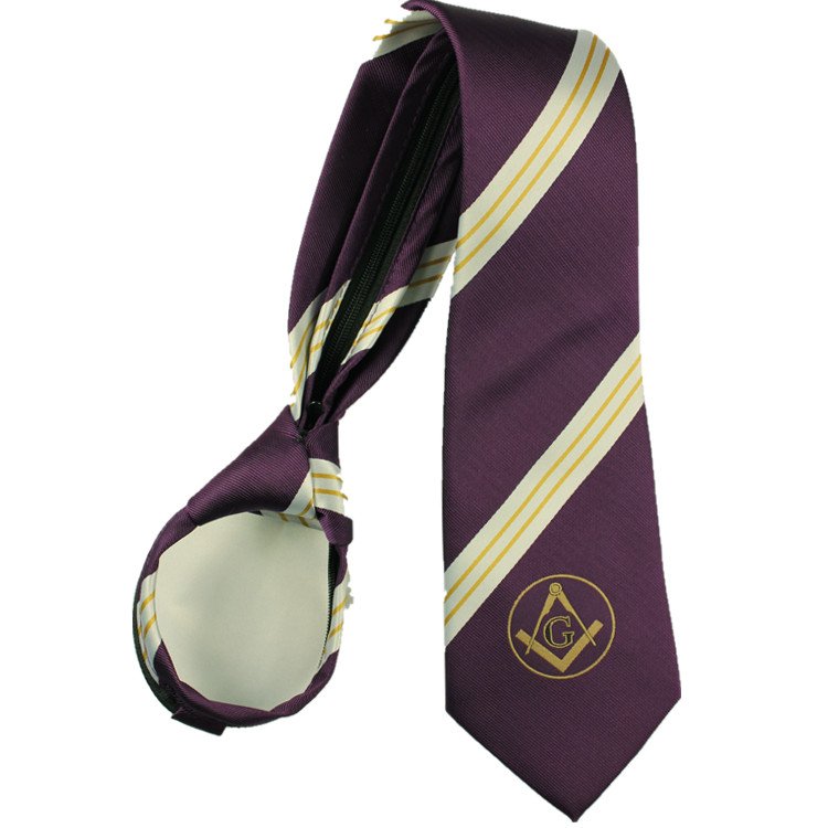 RunLin Factory Wholesale Luxury Handmade Polyester Woven Jacquard Fabric Custom Masonic Zip Tie