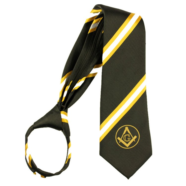 RunLin Factory Wholesale Luxury Handmade Polyester Woven Jacquard Fabric Custom Masonic Zip Tie