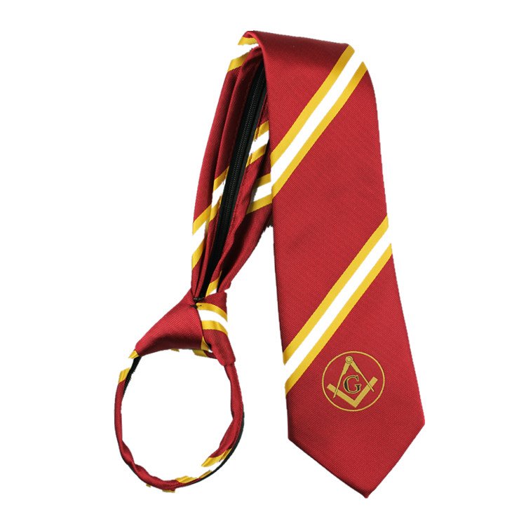 RunLin Factory Wholesale Luxury Handmade Polyester Woven Jacquard Fabric Custom Masonic Zip Tie