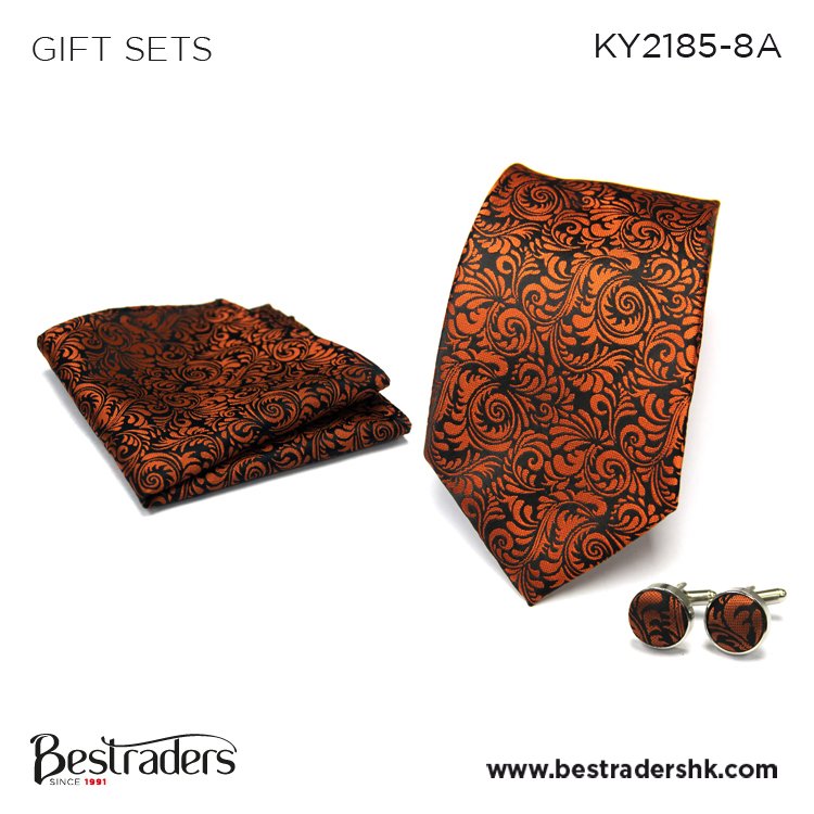 Top Selling Modern Classic Design Micro Woven Polyester Men's Luxury Tie /Pocket Square /Cufflinks Gift Set at Wholesale Price